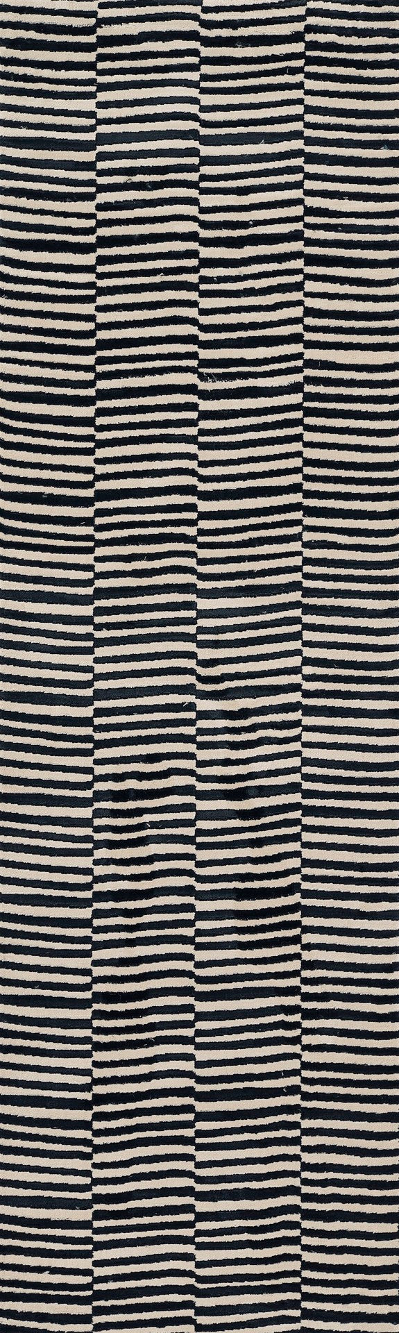 Momeni Xander XAN-1 Machine Made Contemporary Striped Indoor Area Rug Black 9'3" x 12'6" XANDEXAN-1BLK93C6