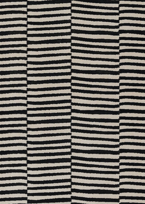 Momeni Xander XAN-1 Machine Made Contemporary Striped Indoor Area Rug Black 9'3" x 12'6" XANDEXAN-1BLK93C6