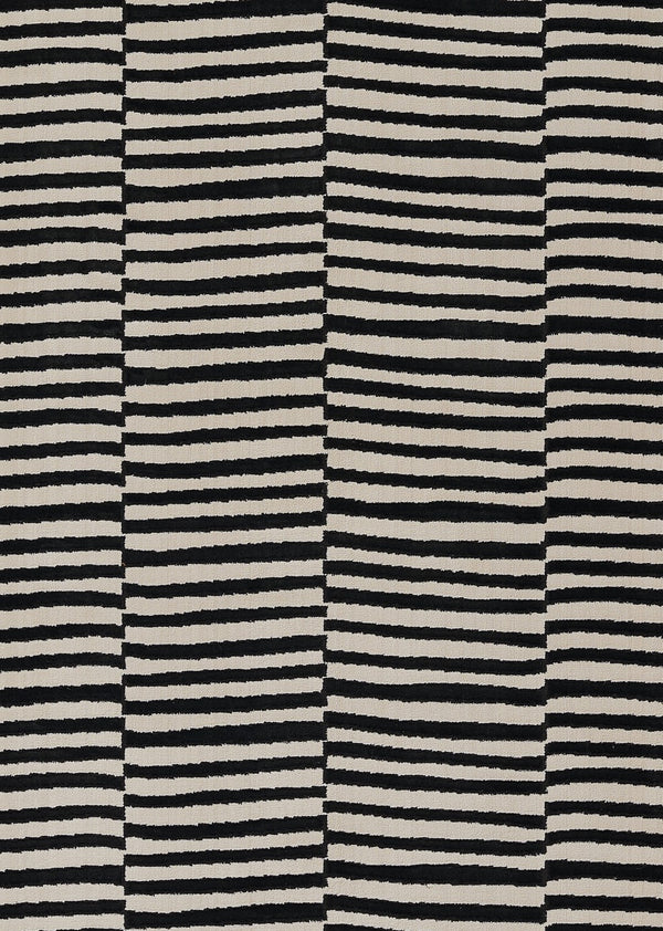 Momeni Xander XAN-1 Machine Made Contemporary Striped Indoor Area Rug Black 9'3" x 12'6" XANDEXAN-1BLK93C6