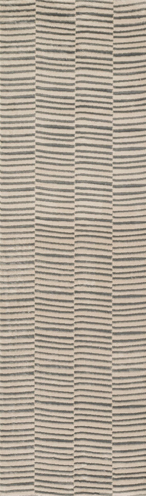 Momeni Xander XAN-1 Machine Made Contemporary Striped Indoor Area Rug Grey 9'3" x 12'6" XANDEXAN-1GRY93C6