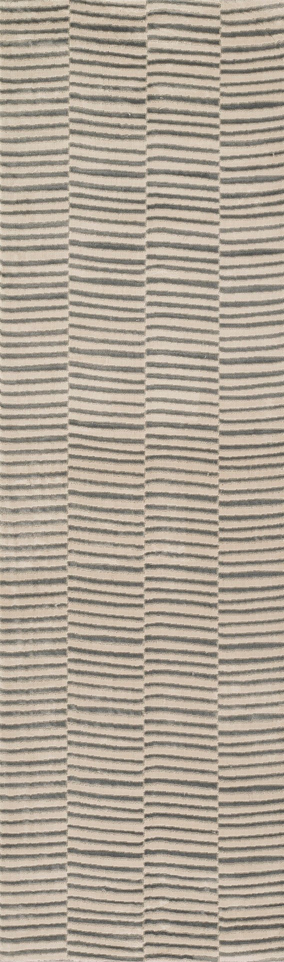 Momeni Xander XAN-1 Machine Made Contemporary Striped Indoor Area Rug Grey 9'3" x 12'6" XANDEXAN-1GRY93C6