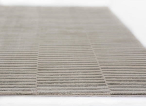 Momeni Xander XAN-1 Machine Made Contemporary Striped Indoor Area Rug Grey 9'3" x 12'6" XANDEXAN-1GRY93C6