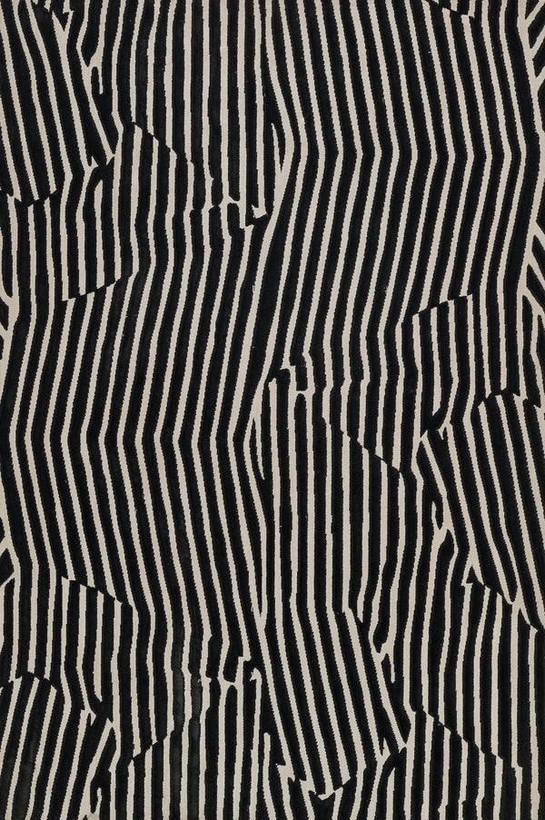 Momeni Xander XAN-2 Machine Made Contemporary Geometric Indoor Area Rug Black 9'3" x 12'6" XANDEXAN-2BLK93C6