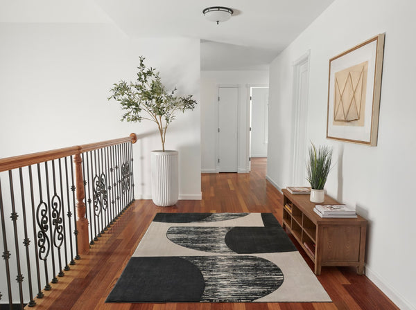 Momeni Xander XAN-3 Machine Made Contemporary Geometric Indoor Area Rug Ivory 9'3" x 12'6" XANDEXAN-3IVY93C6