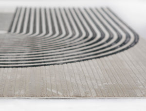 Momeni Xander XAN-5 Machine Made Contemporary Geometric Indoor Area Rug Ivory 9'3" x 12'6" XANDEXAN-5IVY93C6