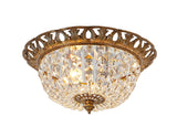 Bethel Brass Flush Mount in Zinc & Crystal