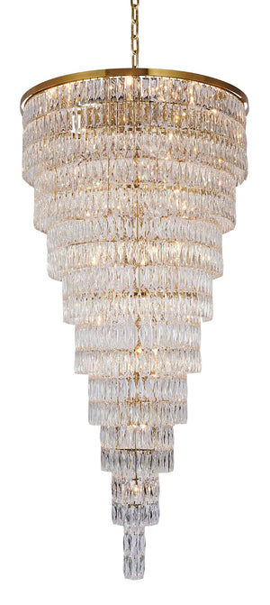 Bethel Gold Chandelier in Metal & Crystal