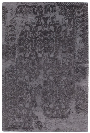 Chandra Rugs Xia 70% Wool + 30% Viscose Hand-Tufted Contemporary Rug Black 9' x 13'