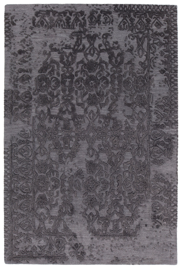 Chandra Rugs Xia 70% Wool + 30% Viscose Hand-Tufted Contemporary Rug Black 9' x 13'