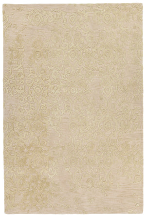 Chandra Rugs Xia 70% Wool + 30% Viscose Hand-Tufted Contemporary Rug Ivory/Yellow 9' x 13'