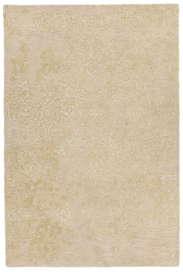 Chandra Rugs Xia 70% Wool + 30% Viscose Hand-Tufted Contemporary Rug Ivory/Yellow 9' x 13'