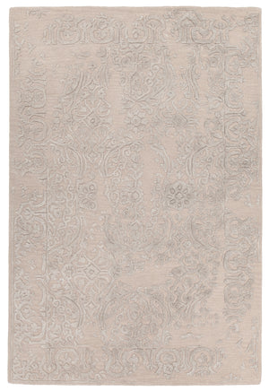 Chandra Rugs Xia 70% Wool + 30% Viscose Hand-Tufted Contemporary Rug Pink/Silver 9' x 13'