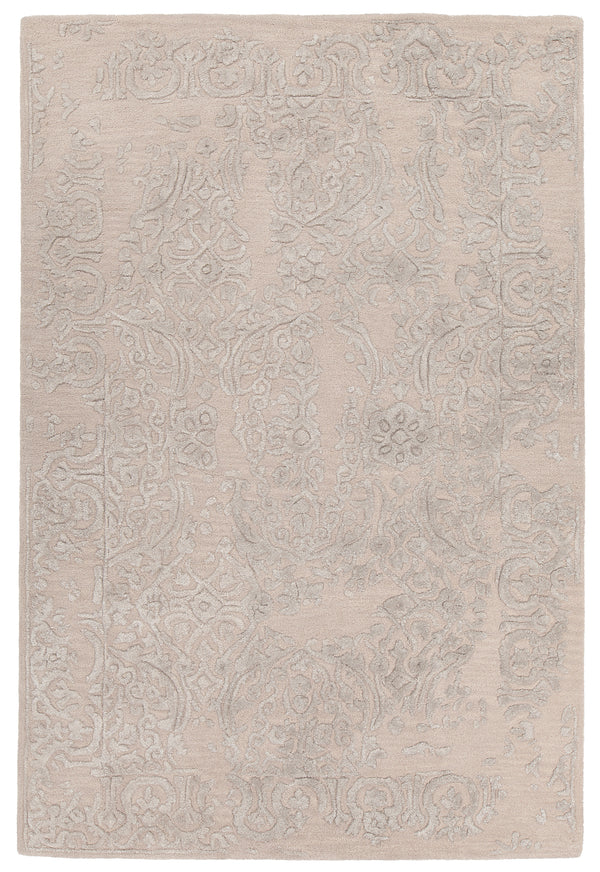 Chandra Rugs Xia 70% Wool + 30% Viscose Hand-Tufted Contemporary Rug Pink/Silver 9' x 13'