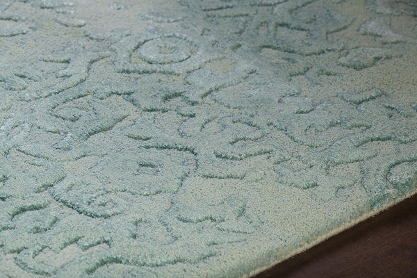 Chandra Rugs Xia 70% Wool + 30% Viscose Hand-Tufted Contemporary Rug Blue 9' x 13'