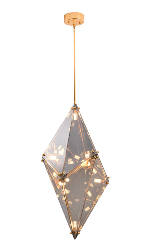 Bethel Gold Chandelier in Metal & Glass