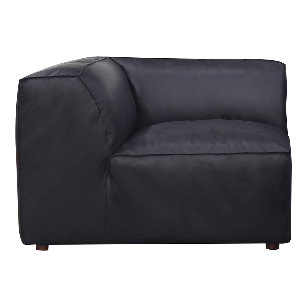 Moe's Home Form Corner Chair Vantage Black Leather XQ-1001-02