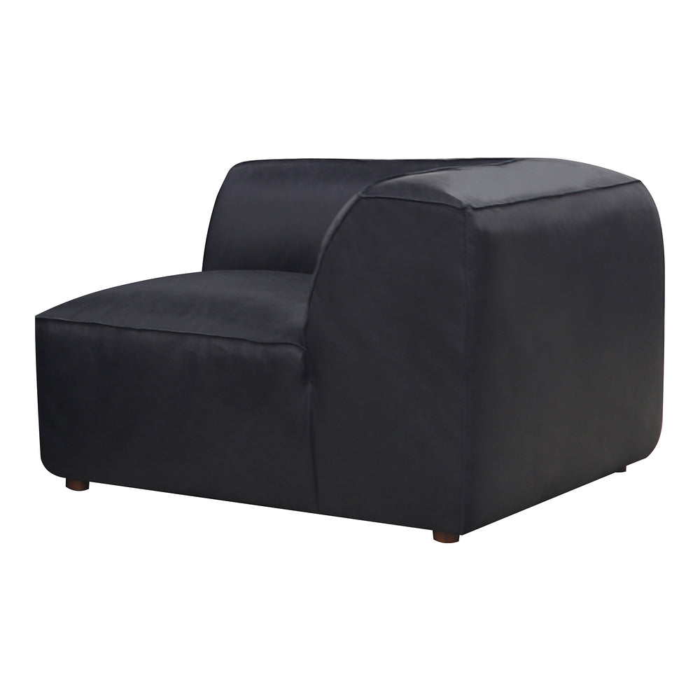 Moe's Home Form Corner Chair Vantage Black Leather XQ-1001-02