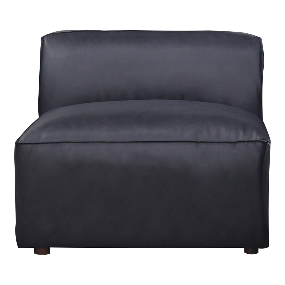 Moe's Home Form Slipper Chair Vantage Black Leather XQ-1002-02
