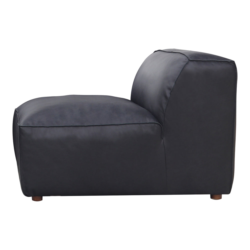 Moe's Home Form Slipper Chair Vantage Black Leather XQ-1002-02