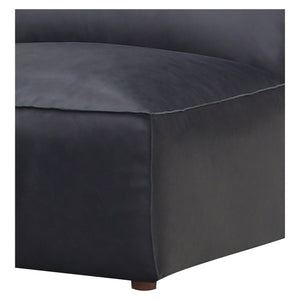 Moe's Home Form Slipper Chair Vantage Black Leather XQ-1002-02