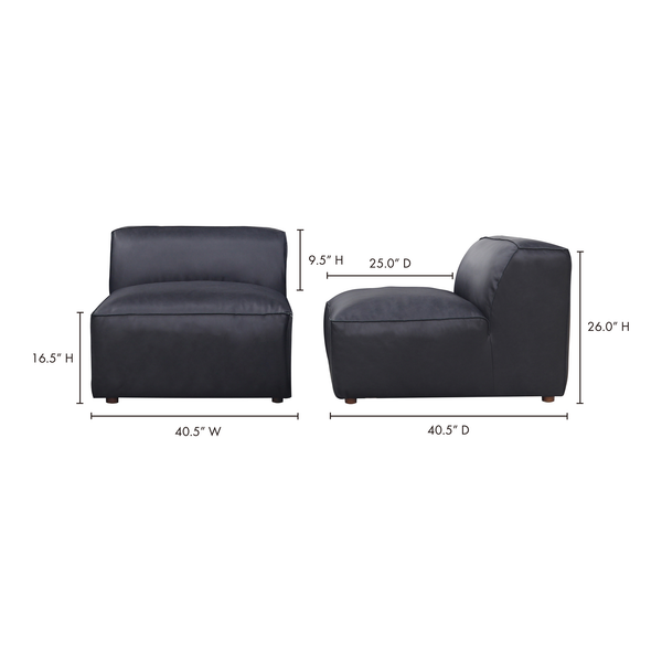 Moe's Home Form Slipper Chair Vantage Black Leather XQ-1002-02