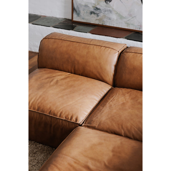 Moe's Home Form Slipper Chair Sonoran Tan Leather XQ-1002-40