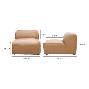 Moe's Home Form Slipper Chair Sonoran Tan Leather XQ-1002-40