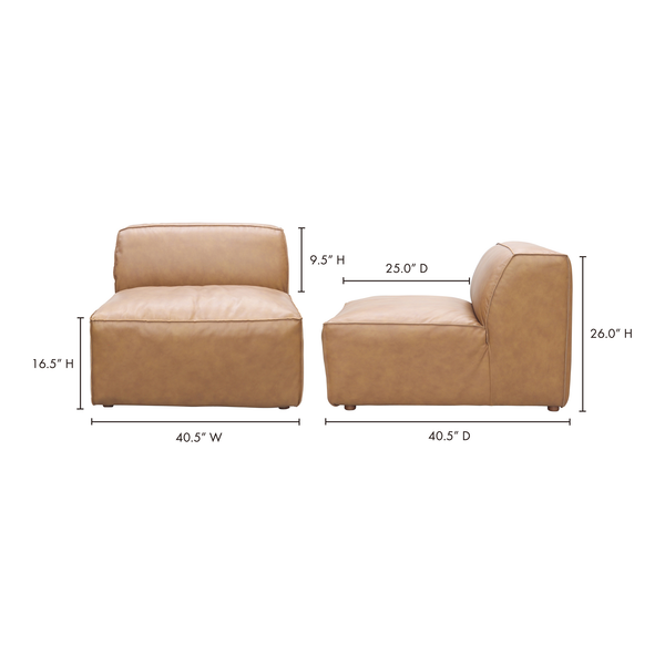 Moe's Home Form Slipper Chair Sonoran Tan Leather XQ-1002-40