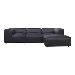 Moe's Home Form Lounge Modular Sectional Vantage Black Leather XQ-1005-02