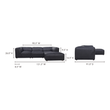 Moe's Home Form Lounge Modular Sectional Vantage Black Leather XQ-1005-02