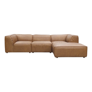 Moe's Home Form Lounge Modular Sectional Sonoran Tan Leather XQ-1005-40