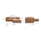 Moe's Home Form Nook Modular Sectional Sonoran Tan Leather XQ-1006-40