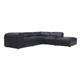 Moe's Home Form Classic L Modular Sectional Vantage Black Leather XQ-1007-02