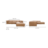 Moe's Home Form Classic L Modular Sectional Sonoran Tan Leather XQ-1007-40