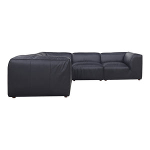 Moe's Home Form Dream Modular Sectional Vantage Black Leather XQ-1008-02