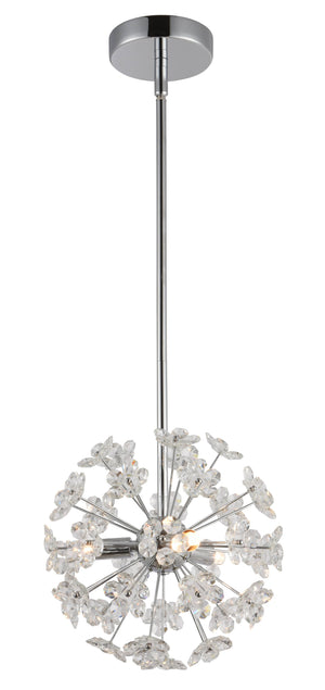 Bethel Chrome Single Pendant Lighting in Metal & Glass