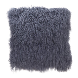 Moe's Home Lamb Fur Pillow Large Grey Blue