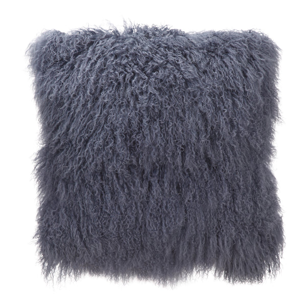 Moe's Home Lamb Fur Pillow Large Grey Blue