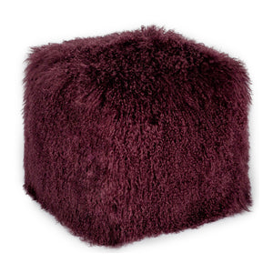 Moe's Home Lamb Fur Pouf Purple