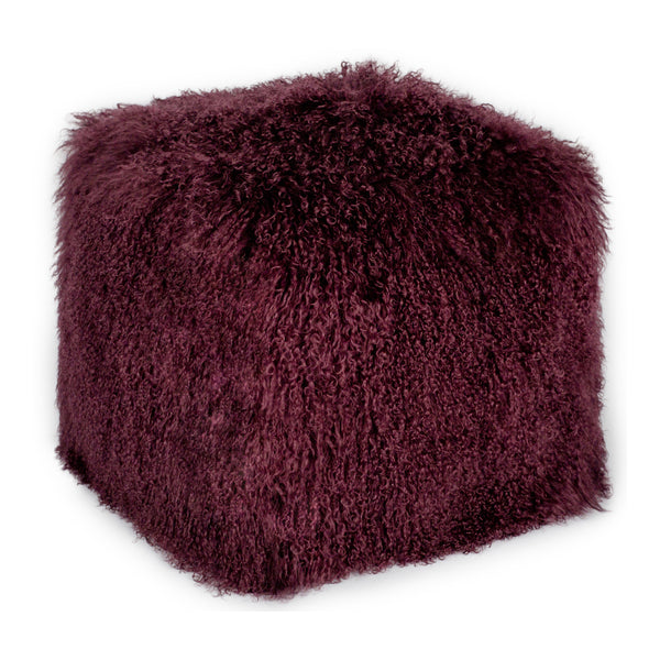 Moe's Home Lamb Fur Pouf Purple