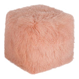 Moe's Home Lamb Fur Pouf Pink