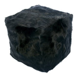 Moe's Home Goat Fur Pouf Black