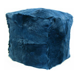 Moe's Home Goat Fur Pouf Navy