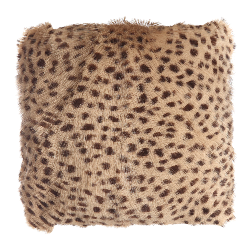 Moe's Home Spotted Goat Fur Pouf Cream