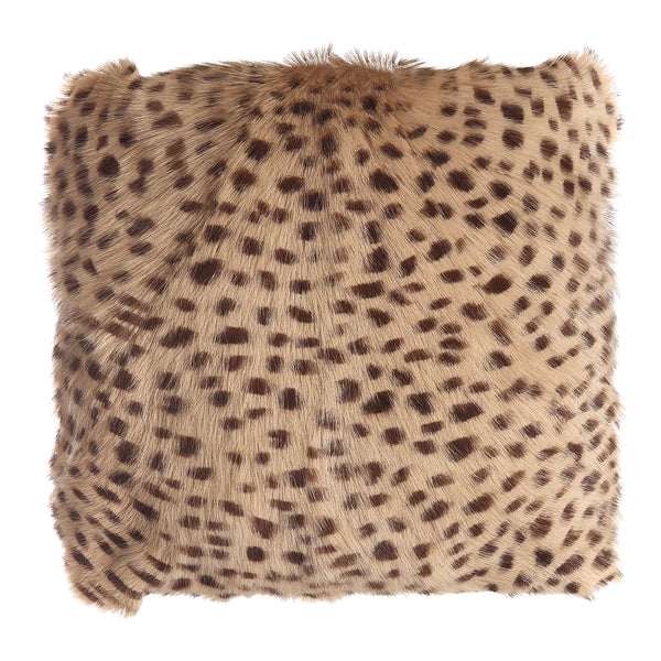 Moe's Home Spotted Goat Fur Pouf Cream