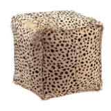 Moe's Home Spotted Goat Fur Pouf Cream