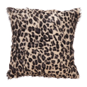 Moe's Home Spotted Goat Fur Pillow Blue Leopard