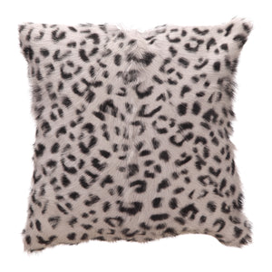 Moe's Home Spotted Goat Fur Pillow Grey Leopard