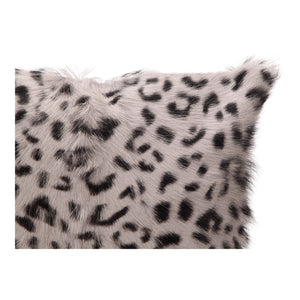 Moe's Home Spotted Goat Fur Pillow Grey Leopard