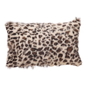 Moe's Home Goat Fur Bolster Spotted Brown Leopard